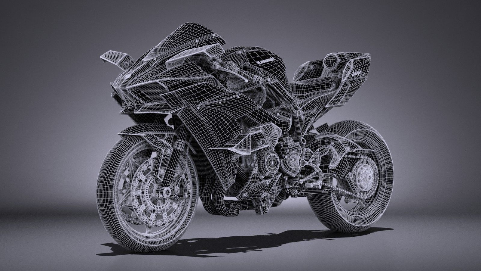 Kawasaki Ninja H2R Supercharged 2016 3D model_12