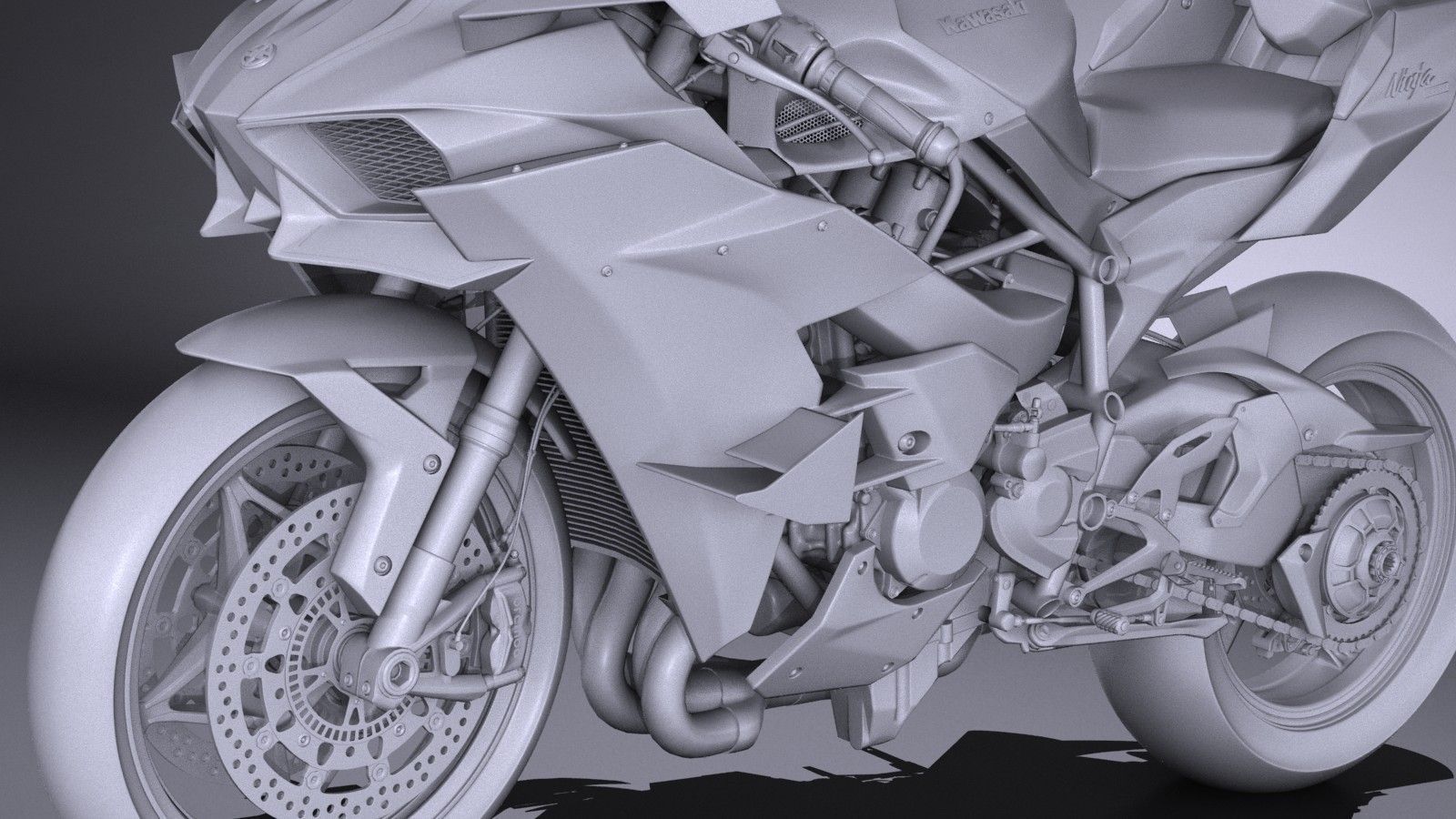Kawasaki Ninja H2R Supercharged 2016 3D model_9