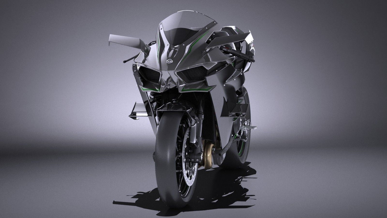 Kawasaki Ninja H2R Supercharged 2016 3D model_1
