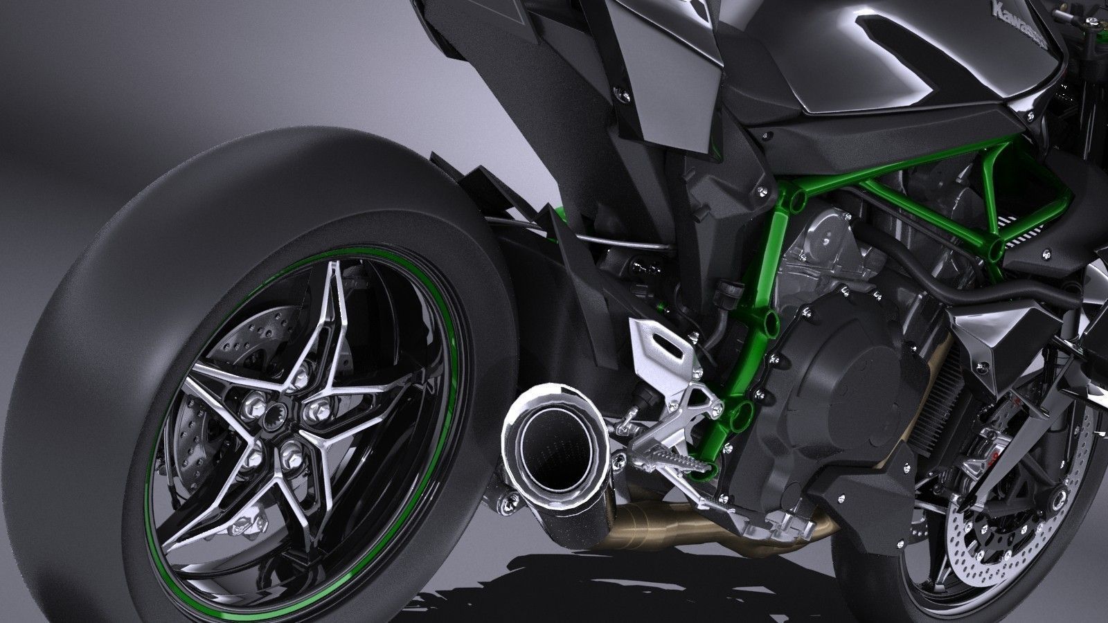 Kawasaki Ninja H2R Supercharged 2016 3D model_4