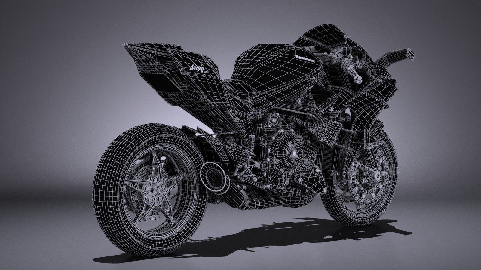 Kawasaki Ninja H2R Supercharged 2016 3D model_15