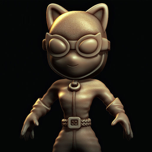 Catwoman cat figurine 3D print model_1