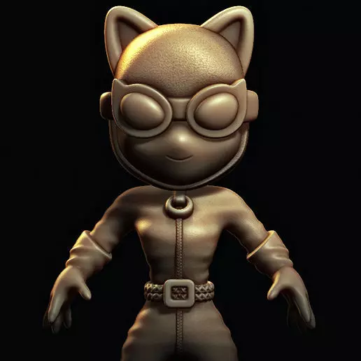 Catwoman cat figurine 3D print model_0