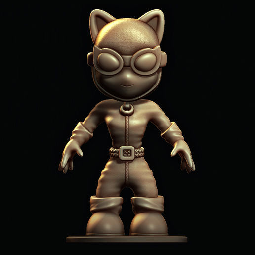 Catwoman cat figurine 3D print model_2