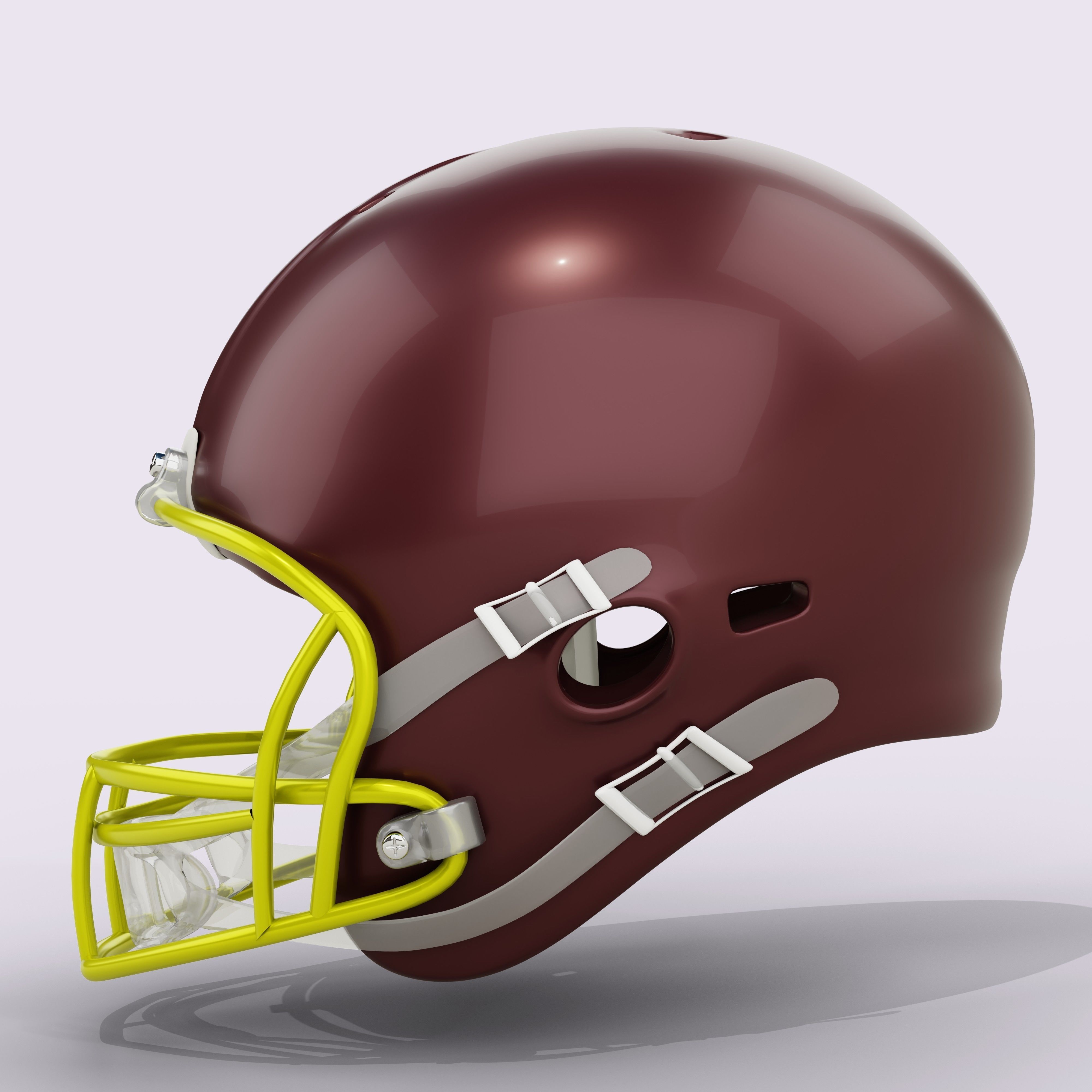 Generic American Football Helmet Low-poly 3D model_9