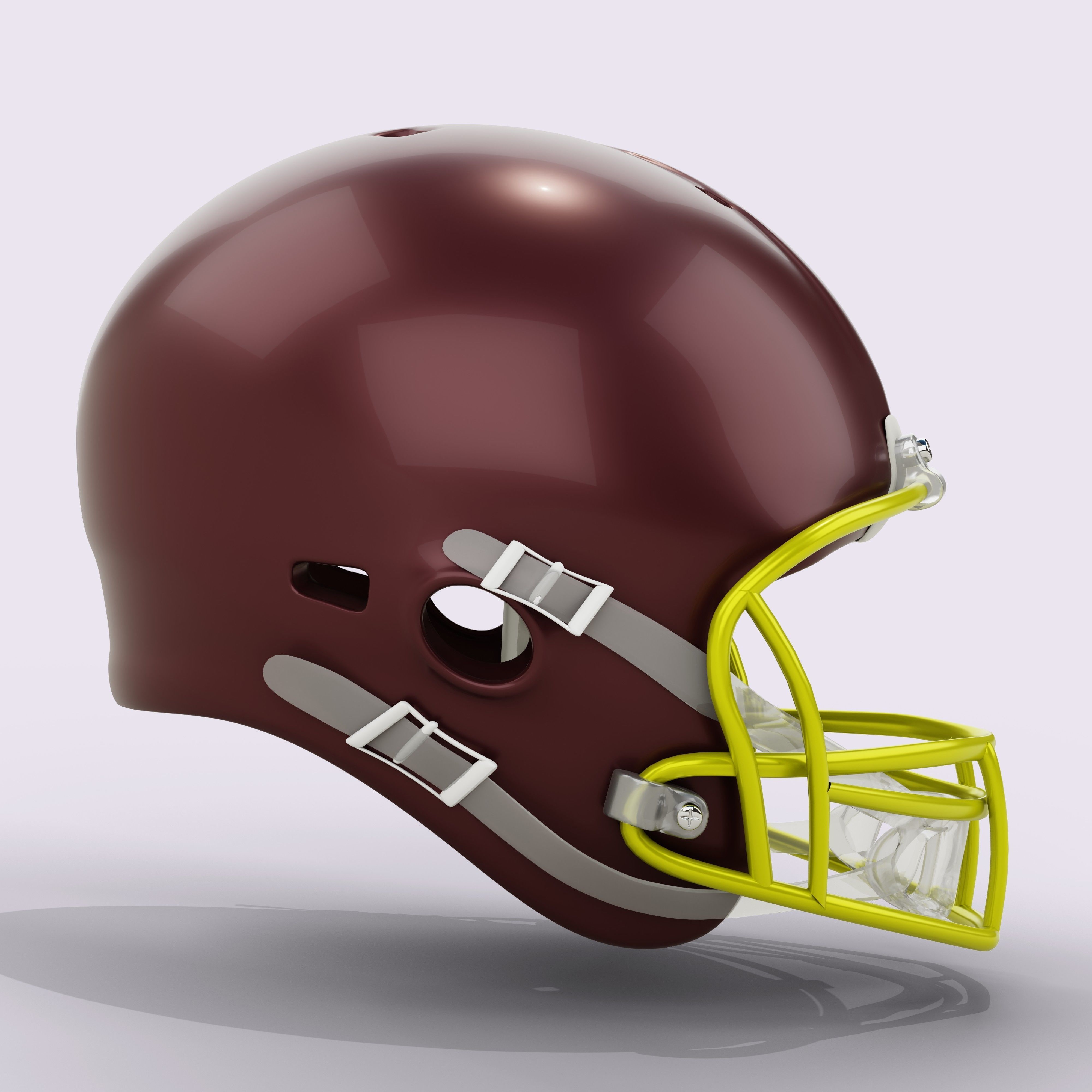 Generic American Football Helmet Low-poly 3D model_12