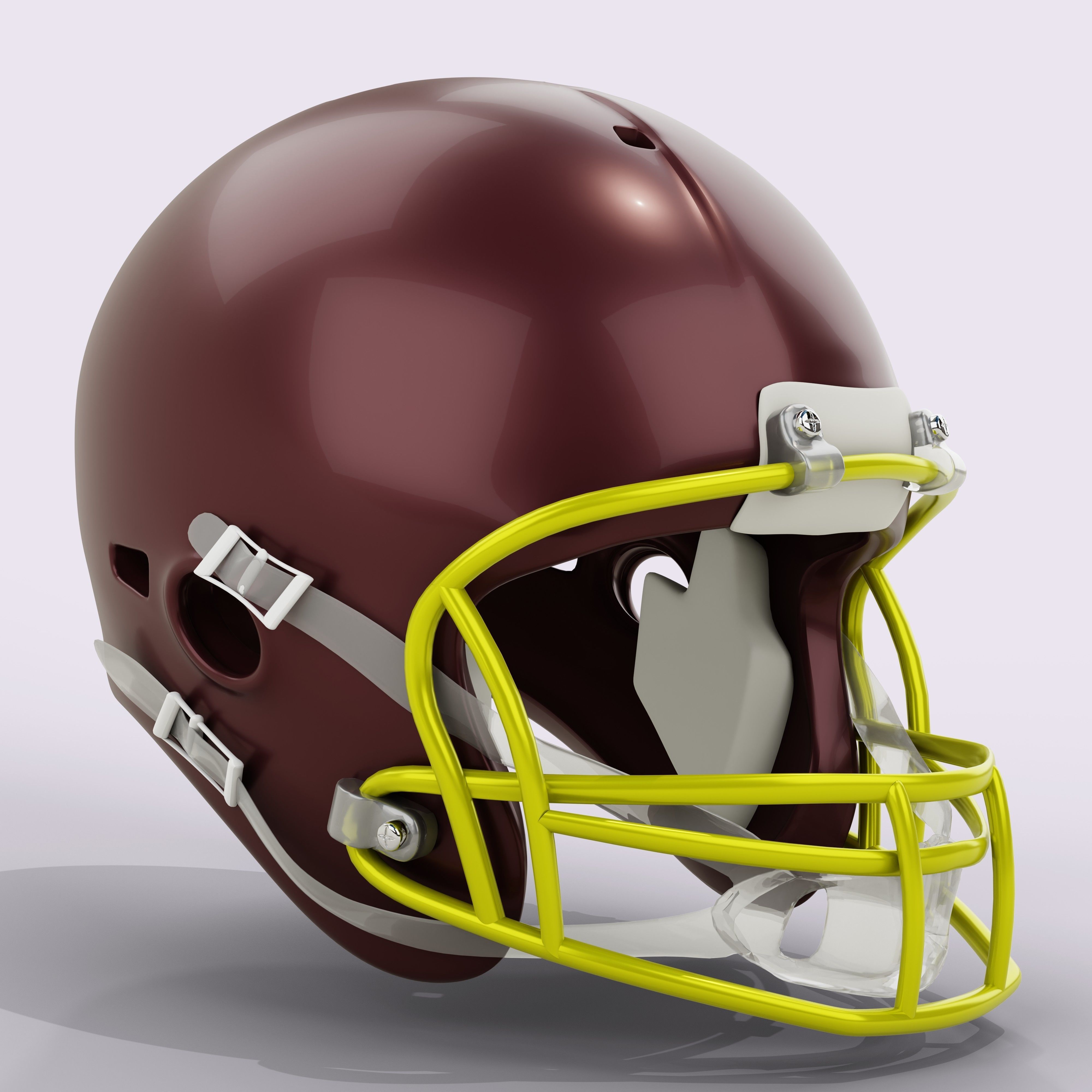 Generic American Football Helmet Low-poly 3D model_7