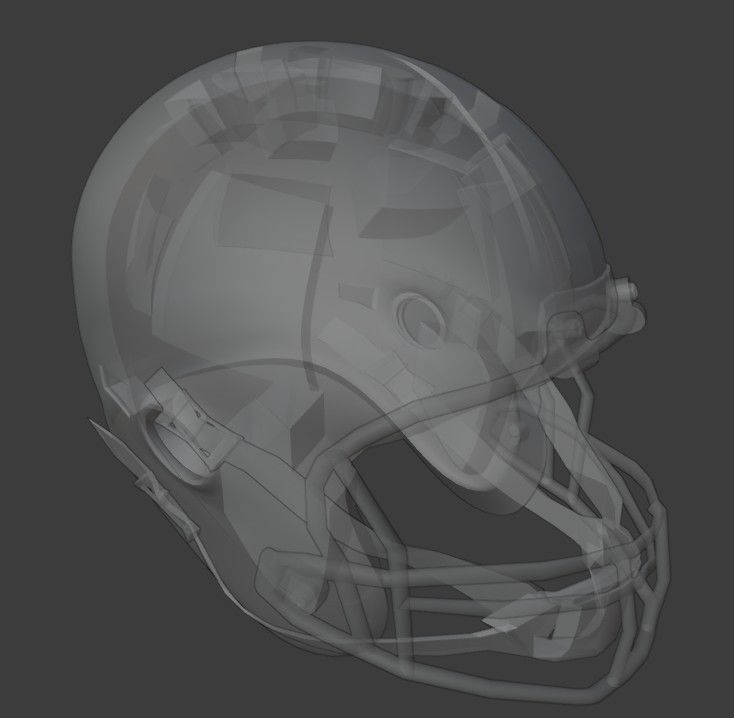 Generic American Football Helmet Low-poly 3D model_15