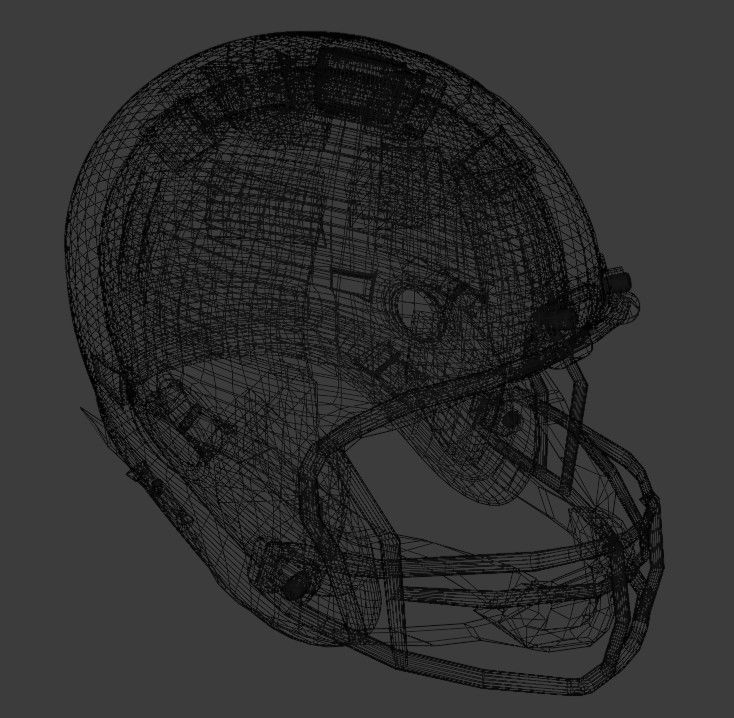 Generic American Football Helmet Low-poly 3D model_16