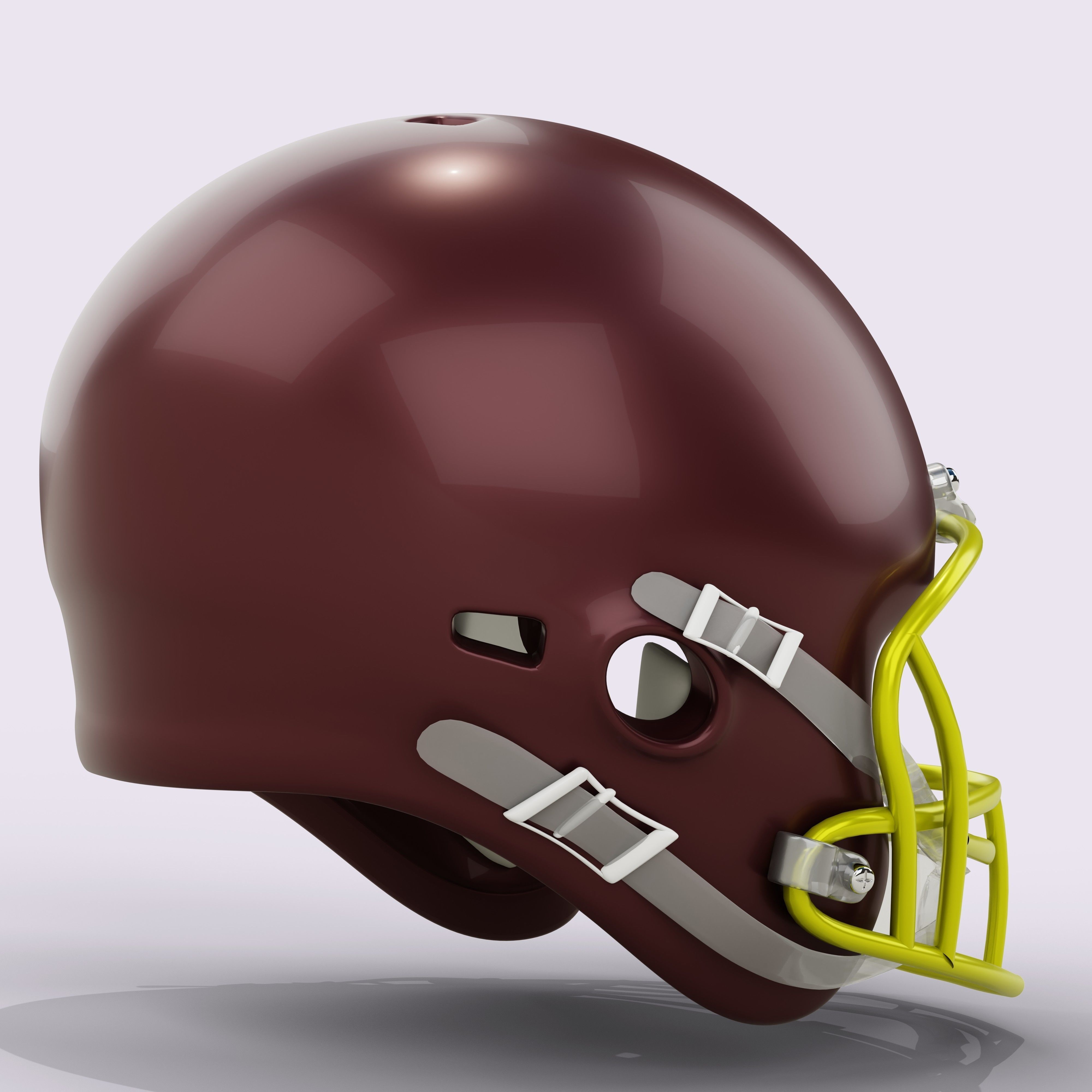 Generic American Football Helmet Low-poly 3D model_5