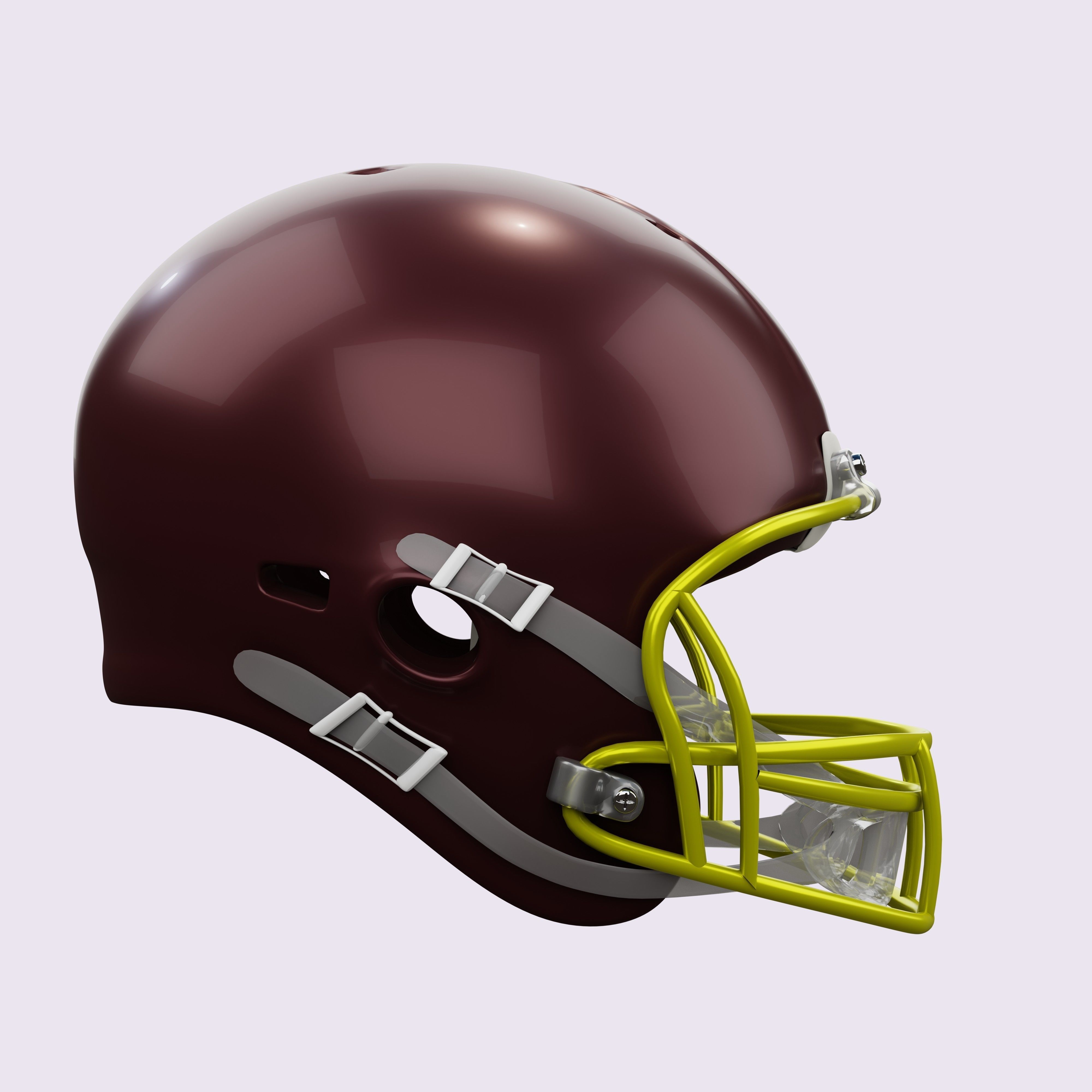 Generic American Football Helmet Low-poly 3D model_3