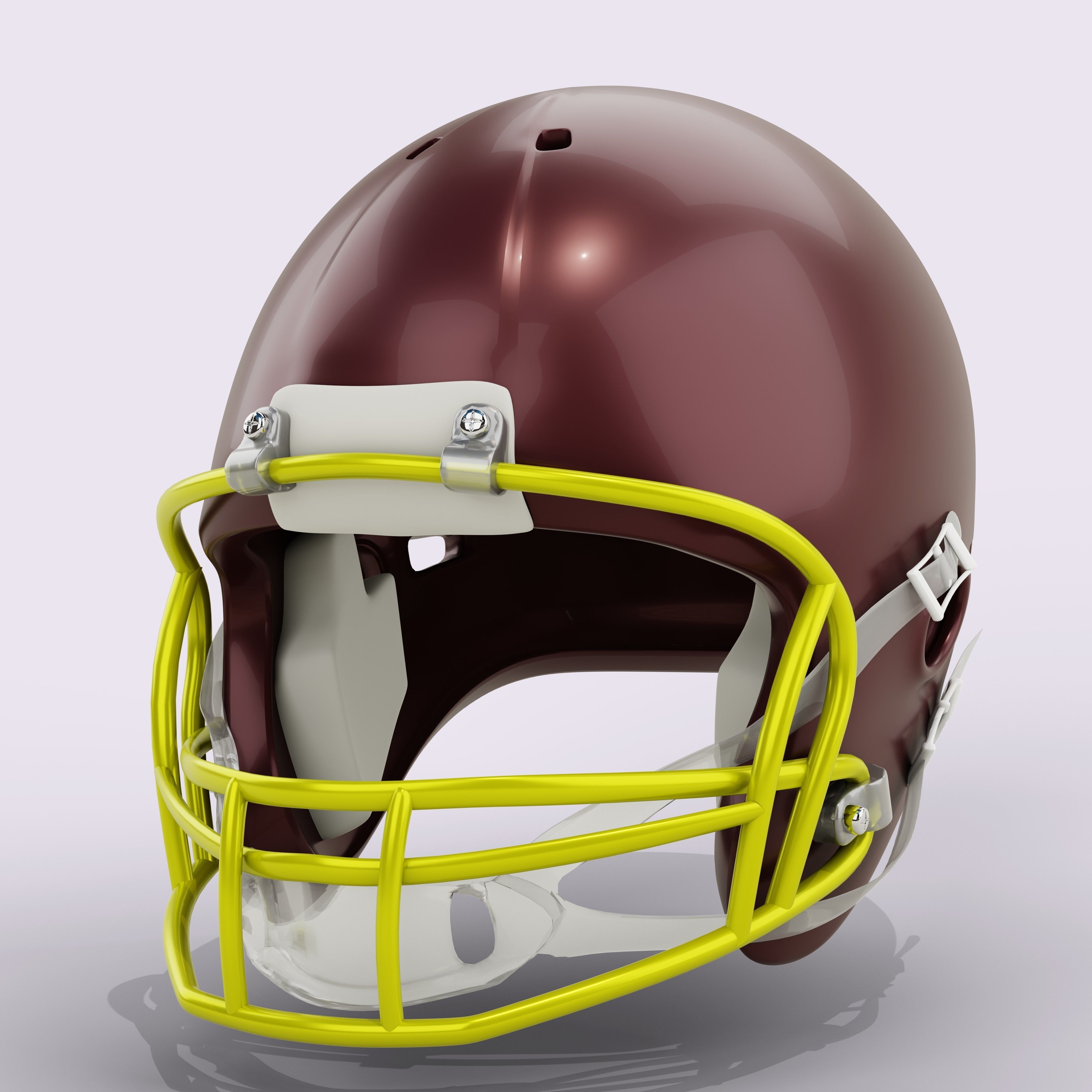 Generic American Football Helmet Low-poly 3D model_2