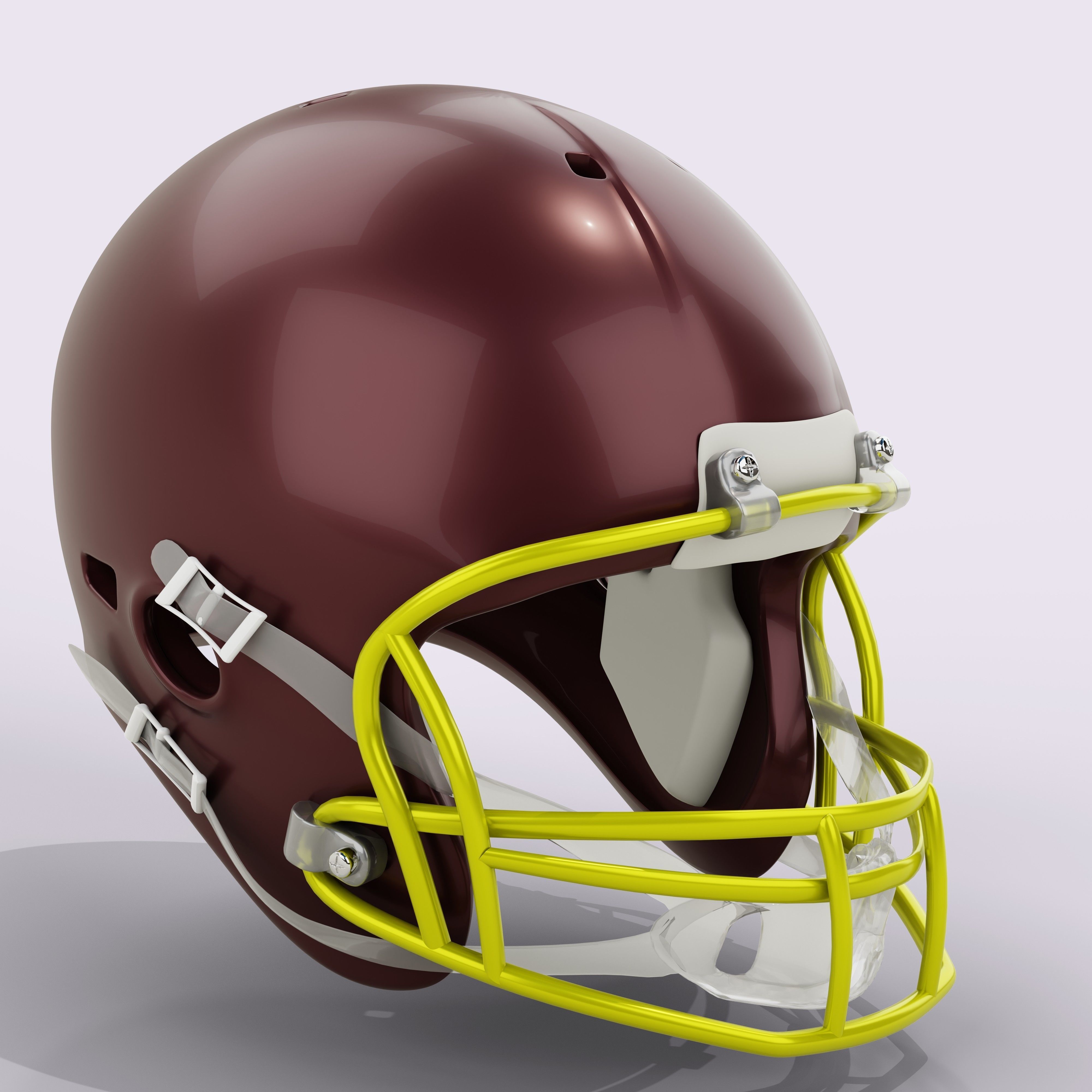 Generic American Football Helmet Low-poly 3D model_10