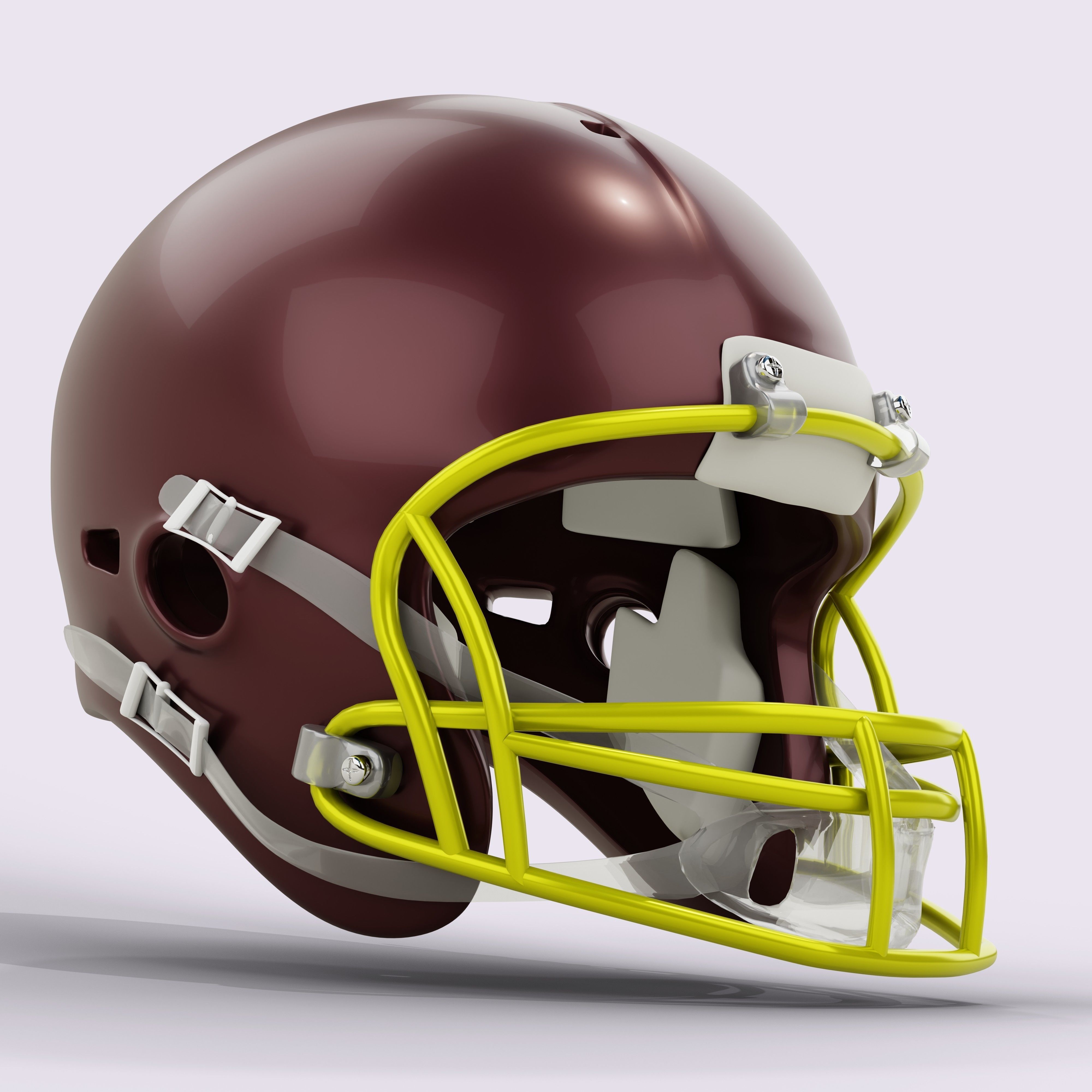 Generic American Football Helmet Low-poly 3D model_6