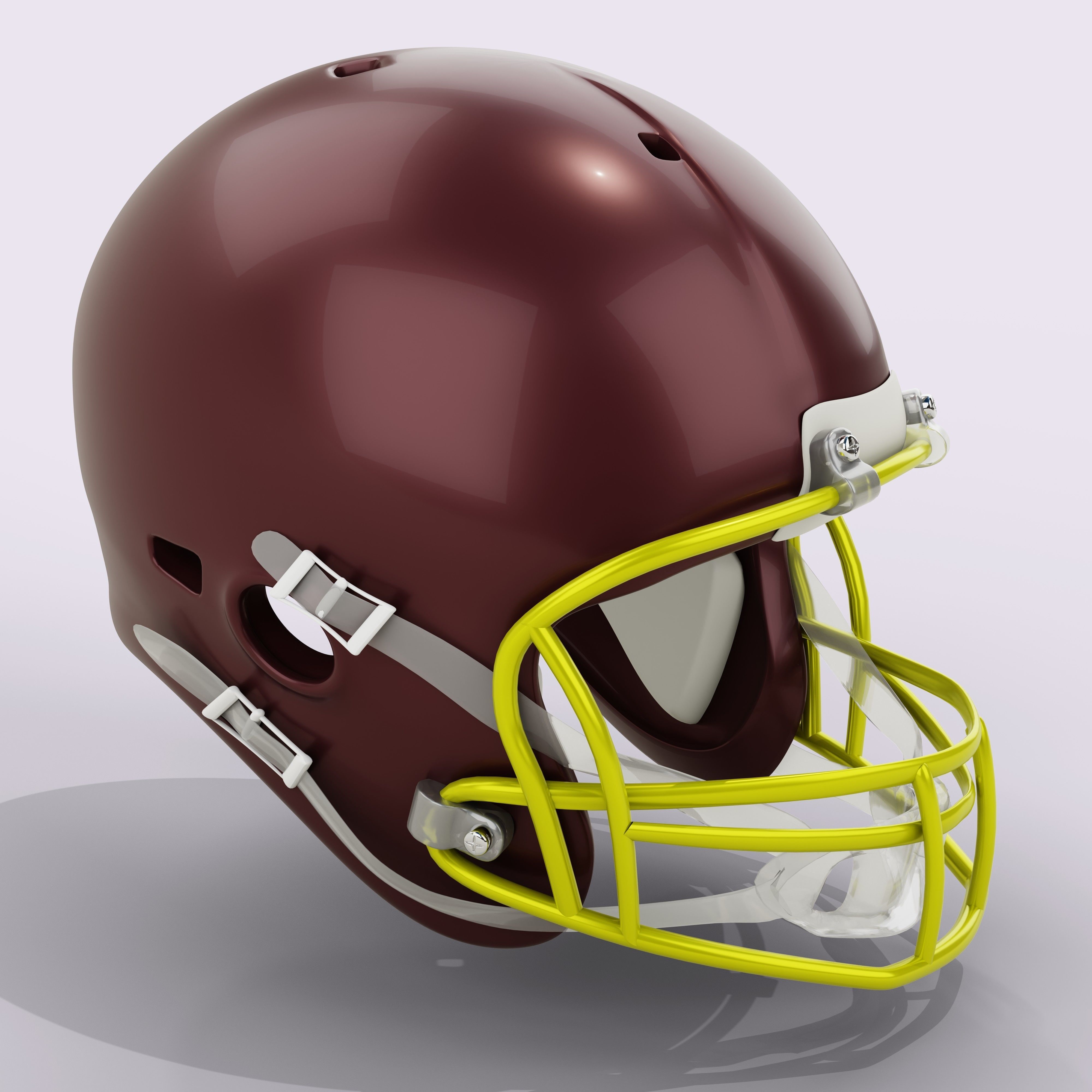 Generic American Football Helmet Low-poly 3D model_11