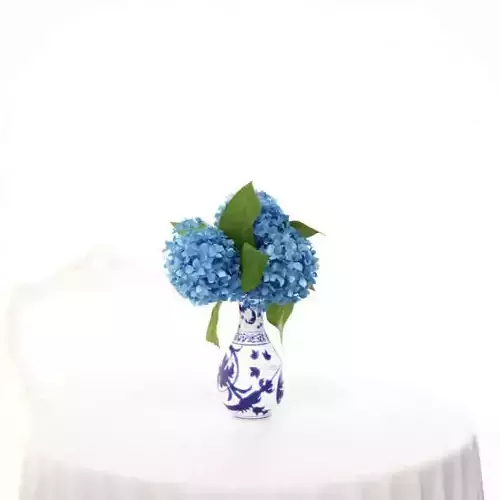 Porcelain Vase With Blue Flowers
