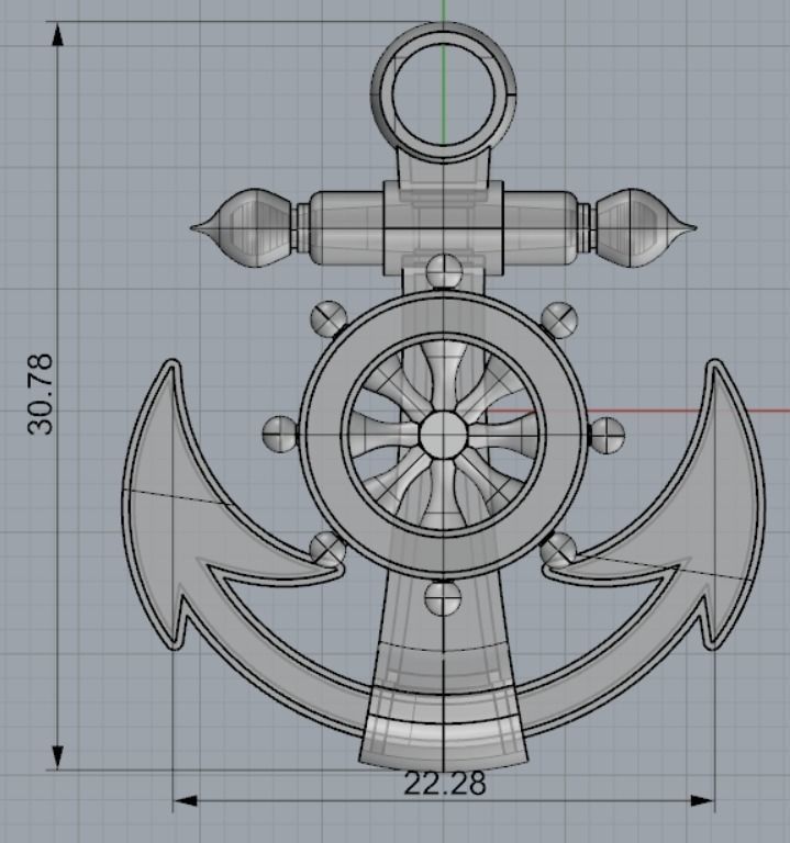Dije de ancla - Anchor charm 4 3D print model_4