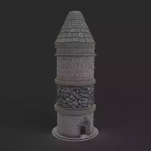 Medieval Tower Low-poly 3D model