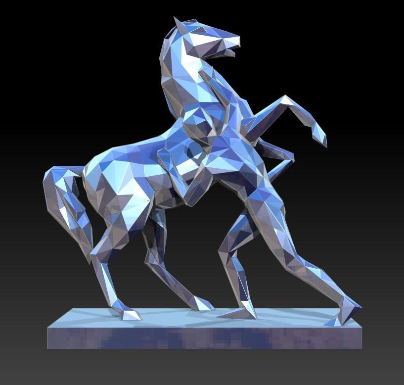 Horse sculptural group from Anichkov Bridge in Saint-Petersburg 3D print model_4