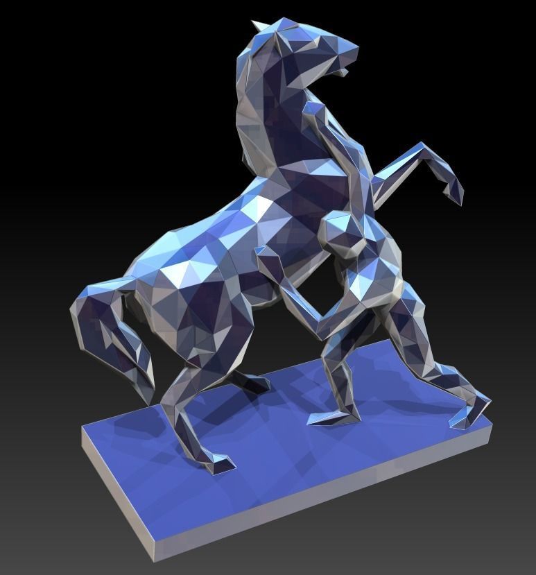 Horse sculptural group from Anichkov Bridge in Saint-Petersburg 3D print model_6