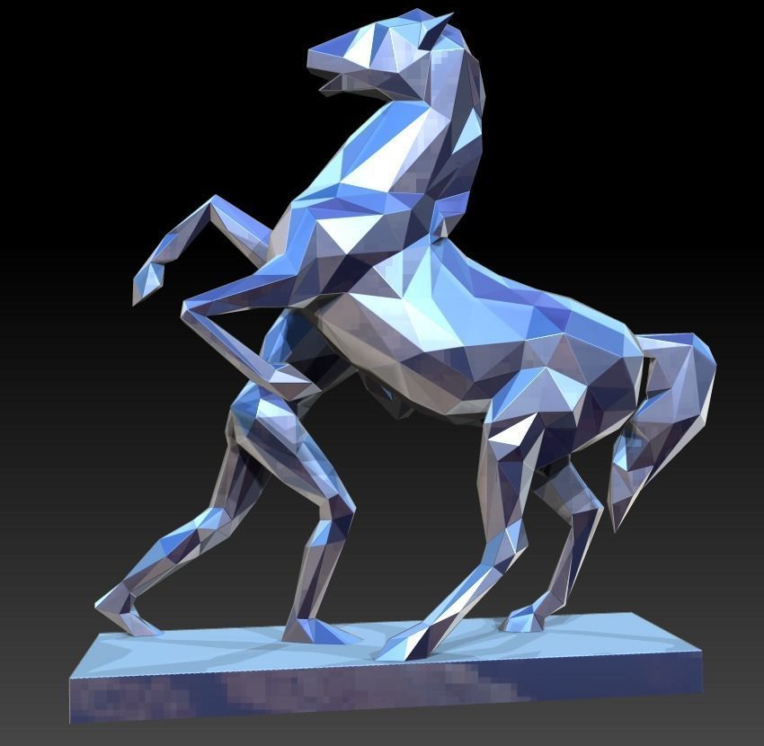 Horse sculptural group from Anichkov Bridge in Saint-Petersburg 3D print model_2