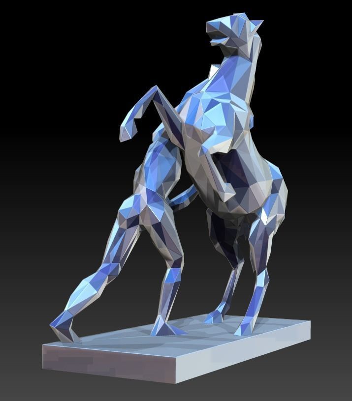 Horse sculptural group from Anichkov Bridge in Saint-Petersburg 3D print model_5