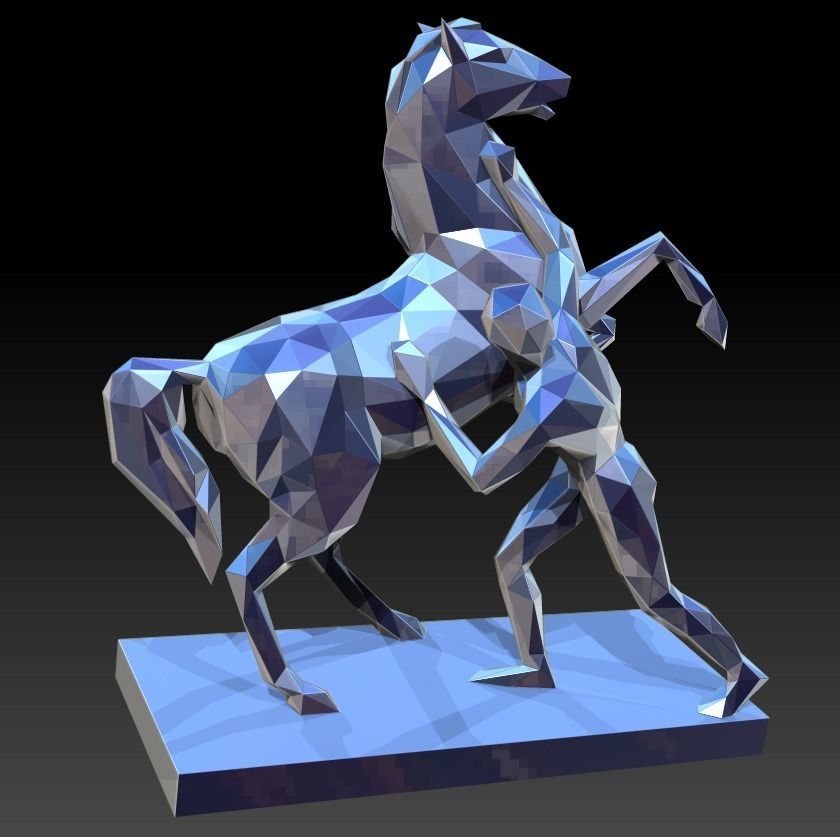 Horse sculptural group from Anichkov Bridge in Saint-Petersburg 3D print model_3