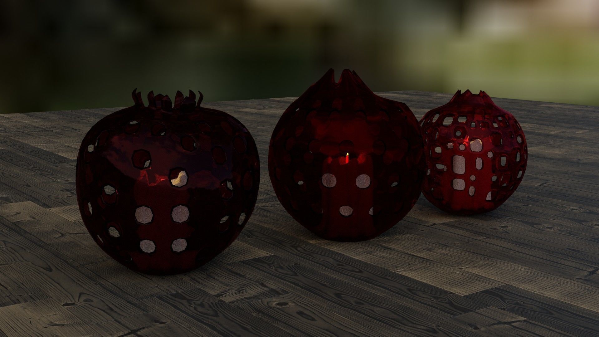 3d model of a lamp in the shape of a pomegranate 3D model_5