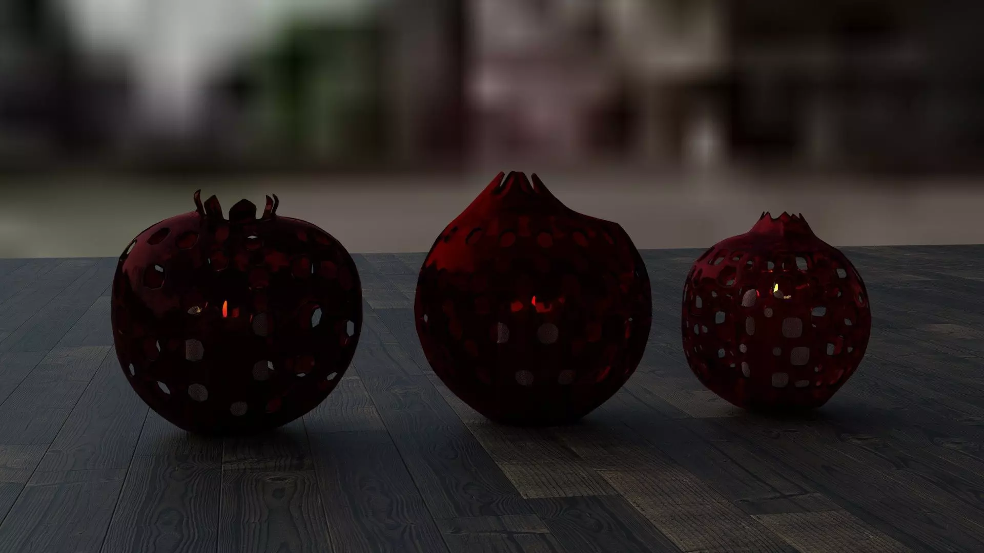 3d model of a lamp in the shape of a pomegranate 3D model_0