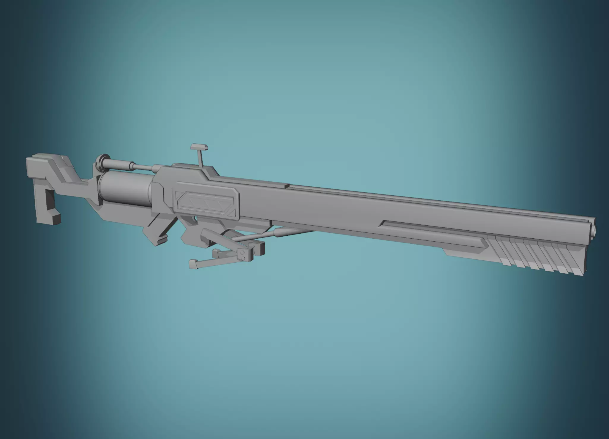 assault-rifle sci-fi rifle Free low-poly 3D model_0