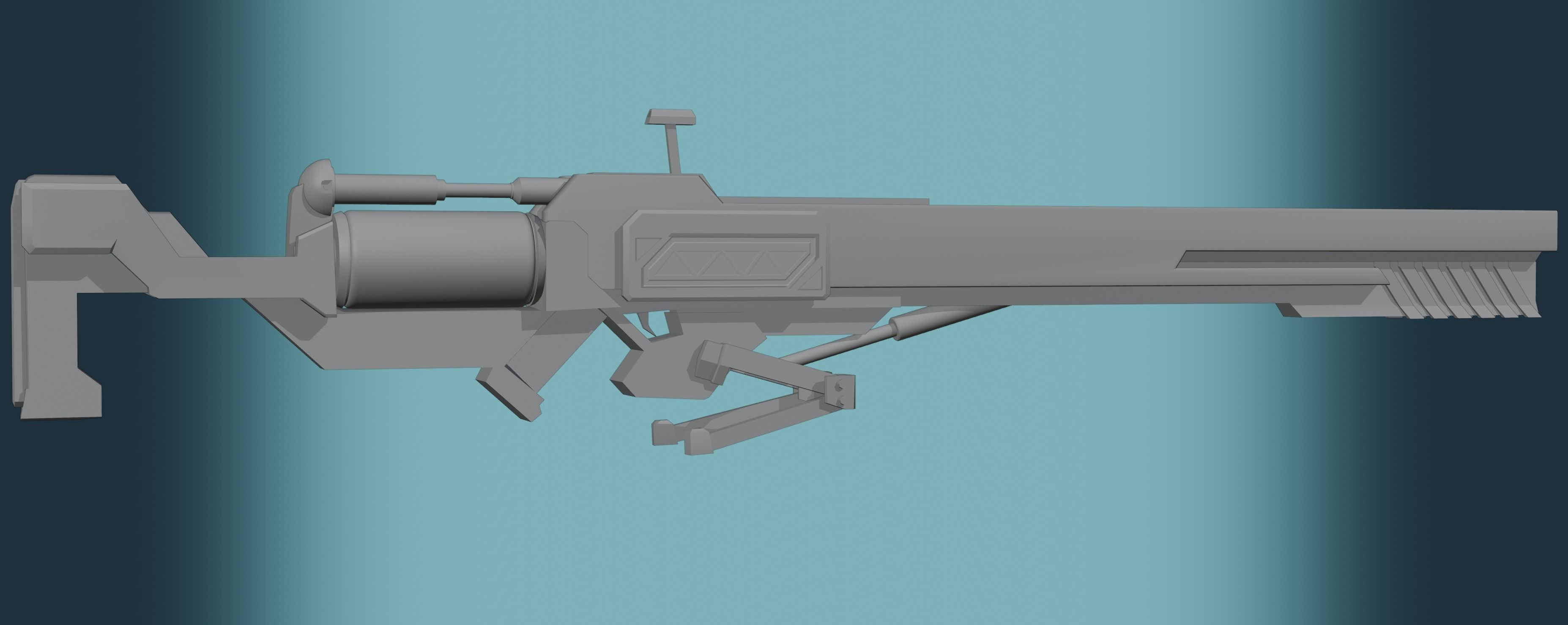 assault-rifle sci-fi rifle Free low-poly 3D model_3