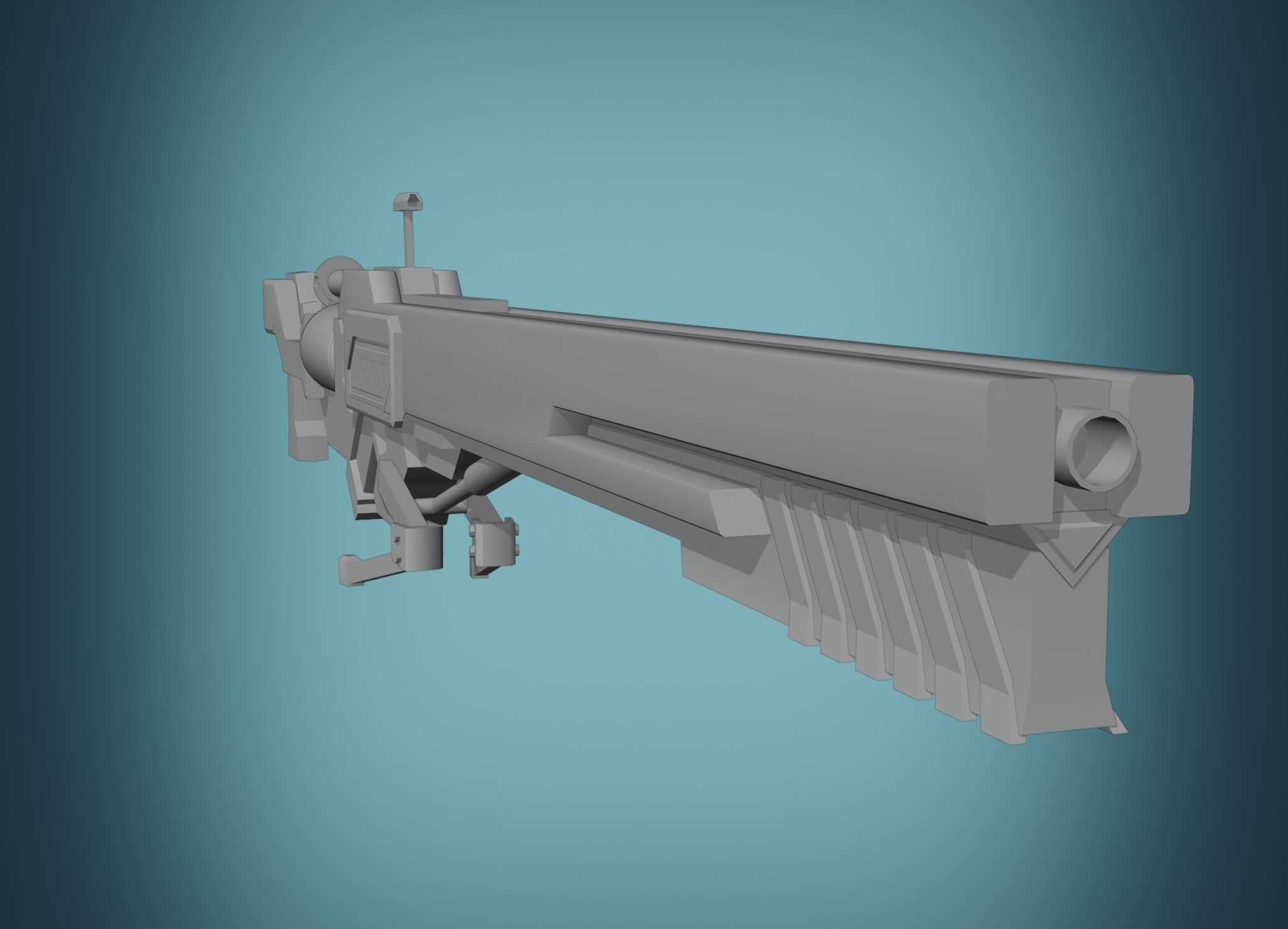 assault-rifle sci-fi rifle Free low-poly 3D model_1