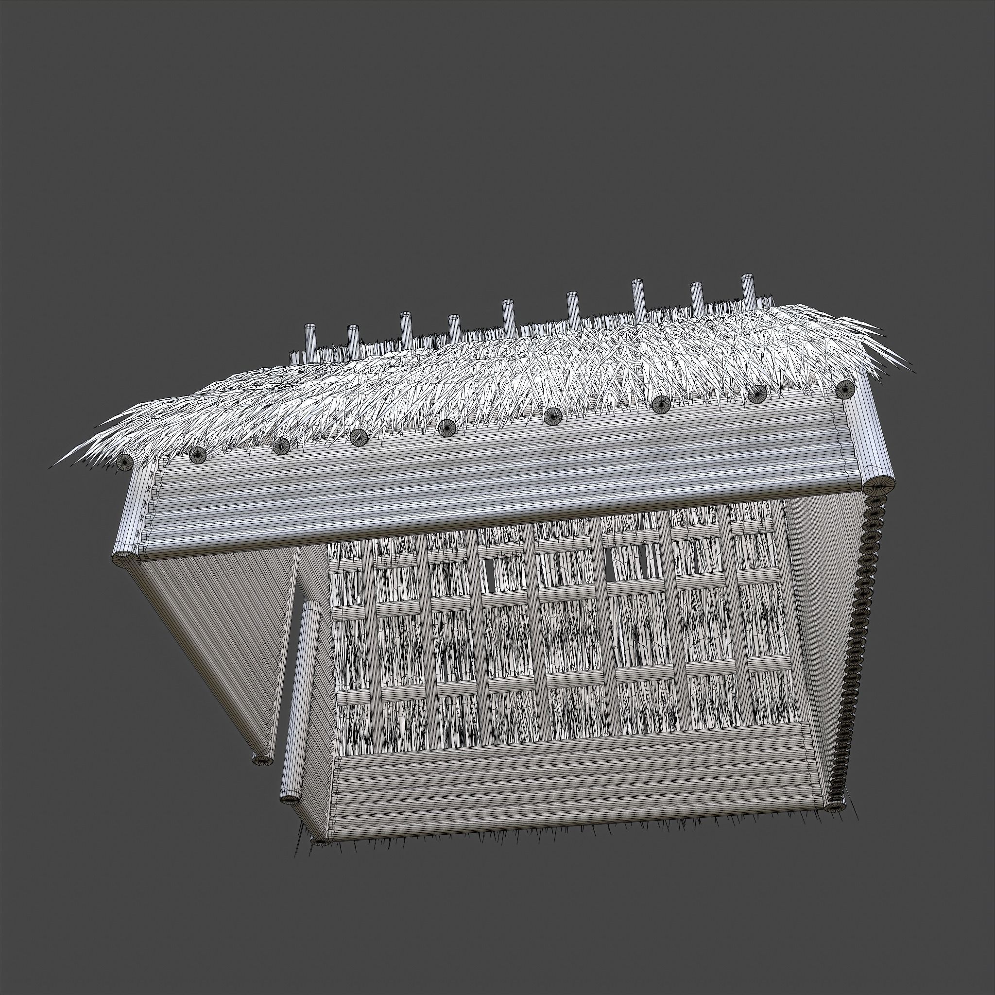 Viking Hut A Low-poly 3D model_49