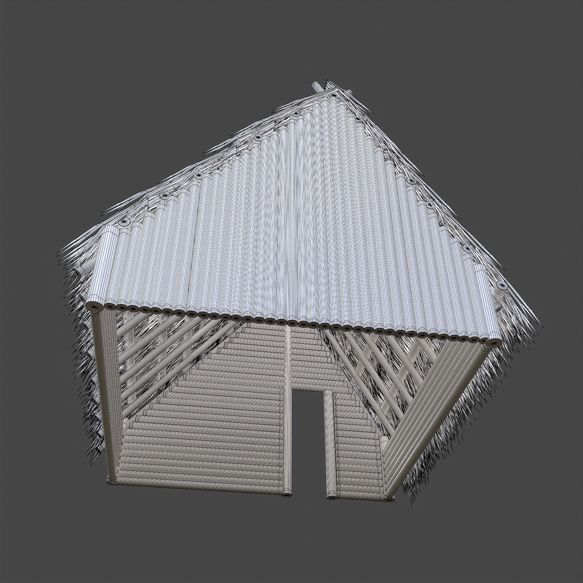 Viking Hut A Low-poly 3D model_45
