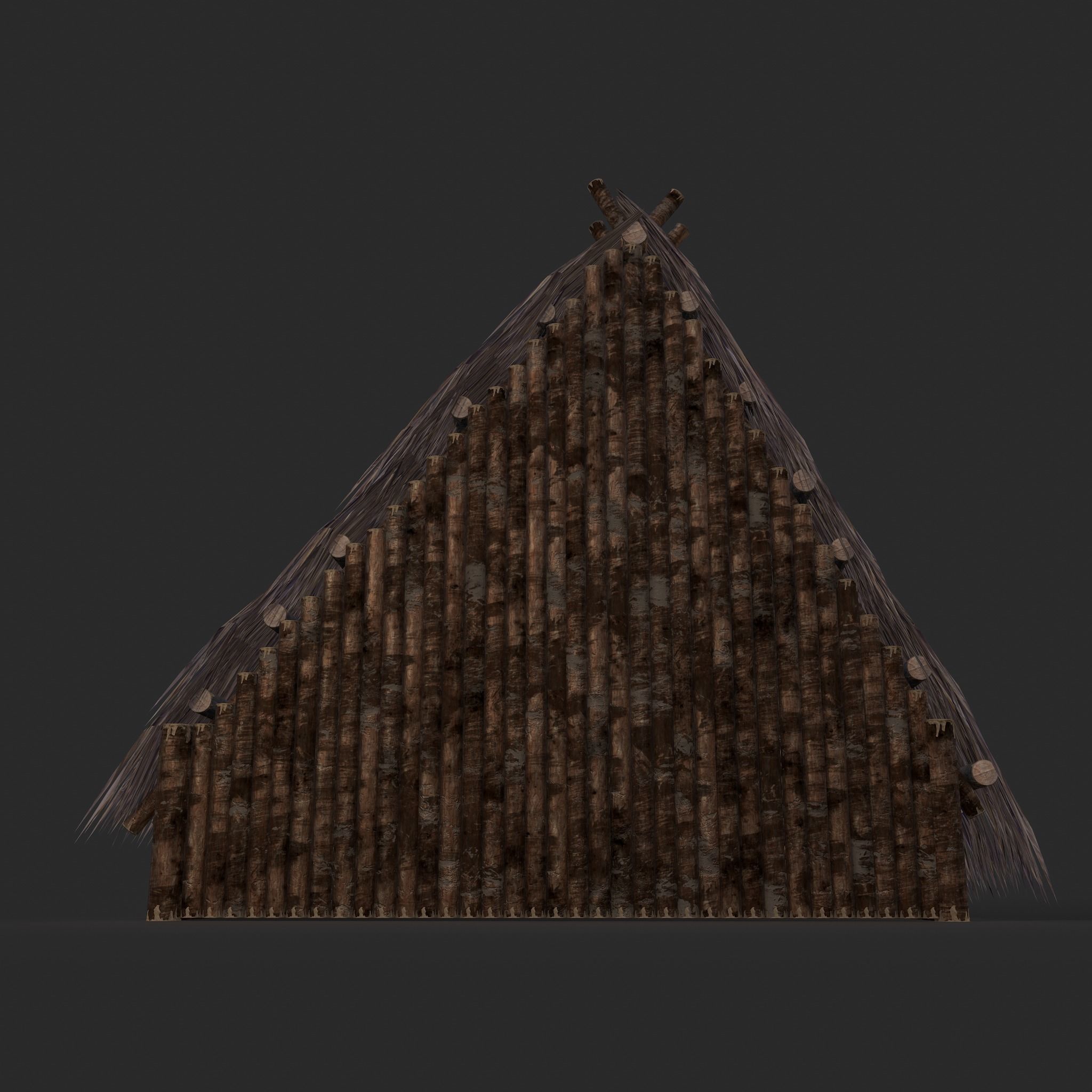 Viking Hut A Low-poly 3D model_21