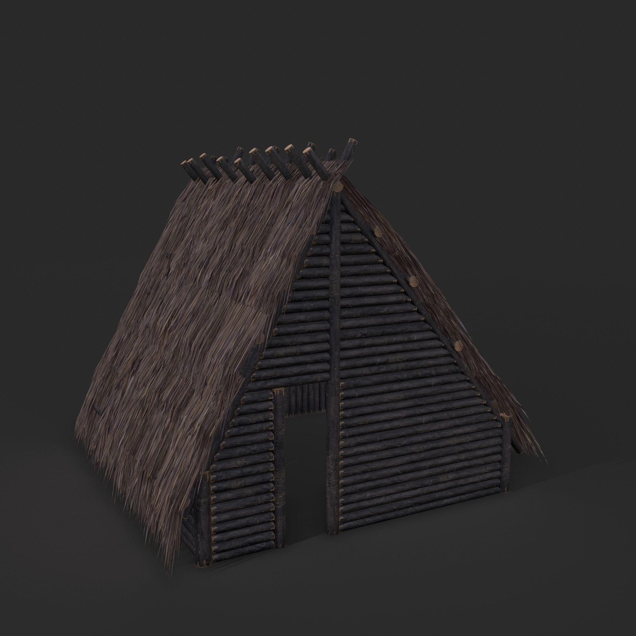 Viking Hut A Low-poly 3D model_2