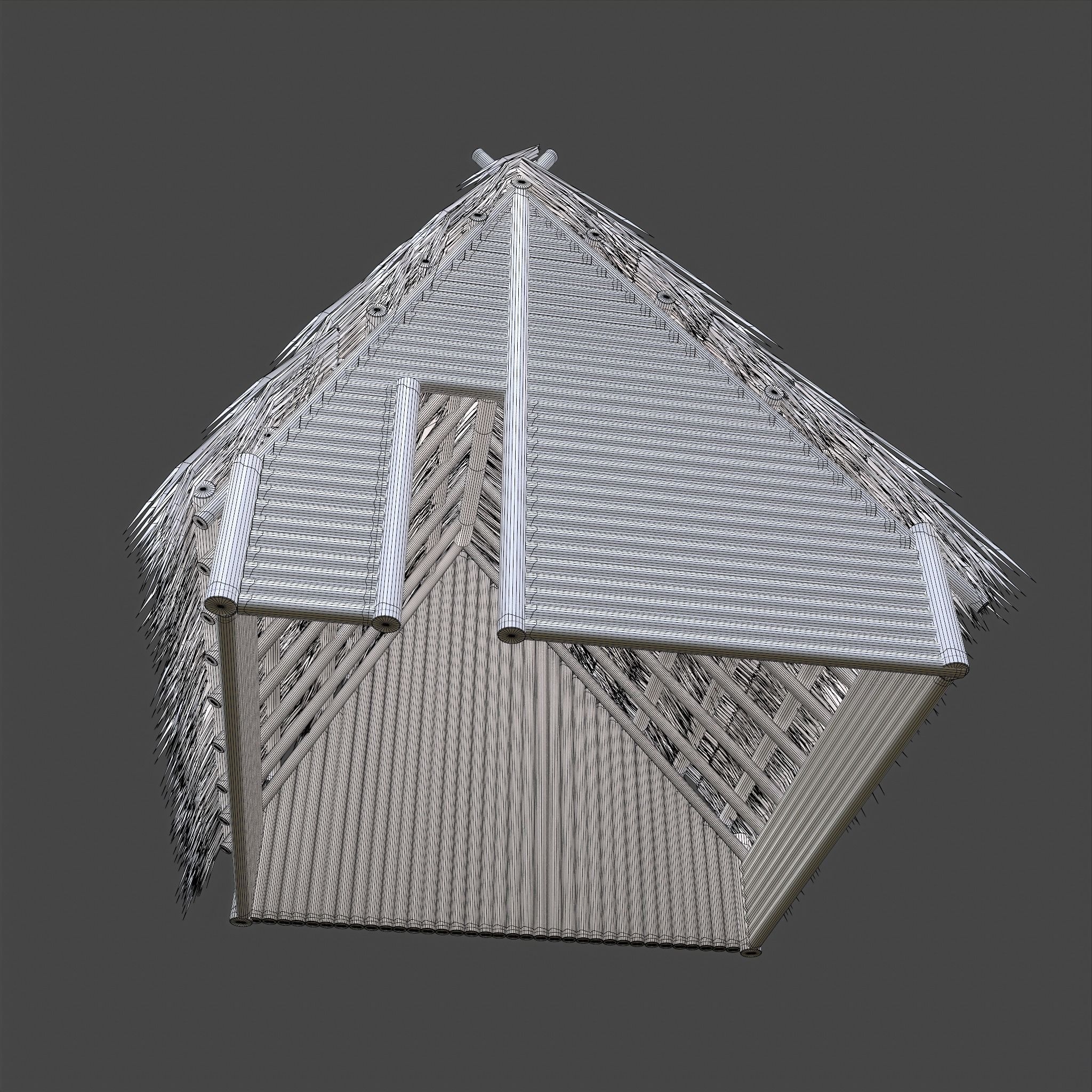 Viking Hut A Low-poly 3D model_44