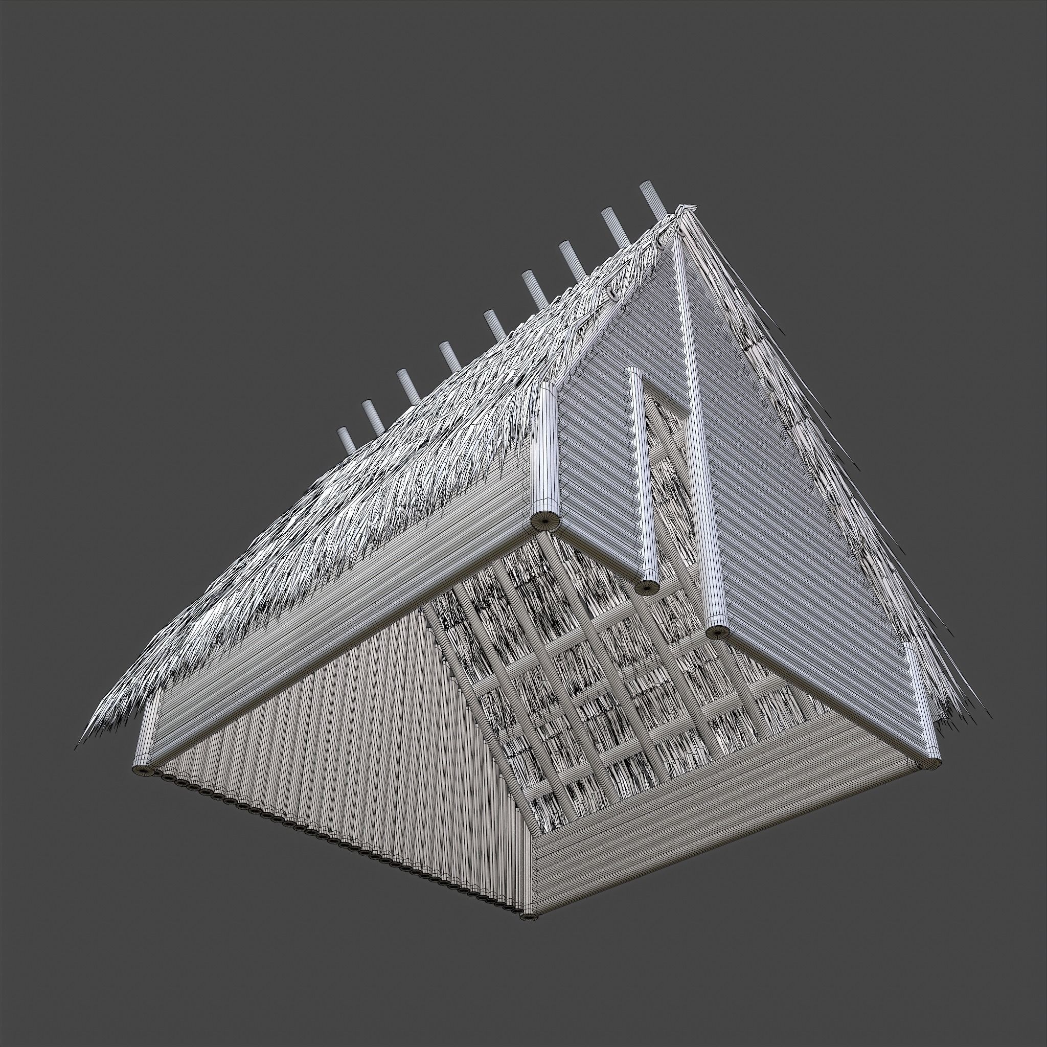 Viking Hut A Low-poly 3D model_42