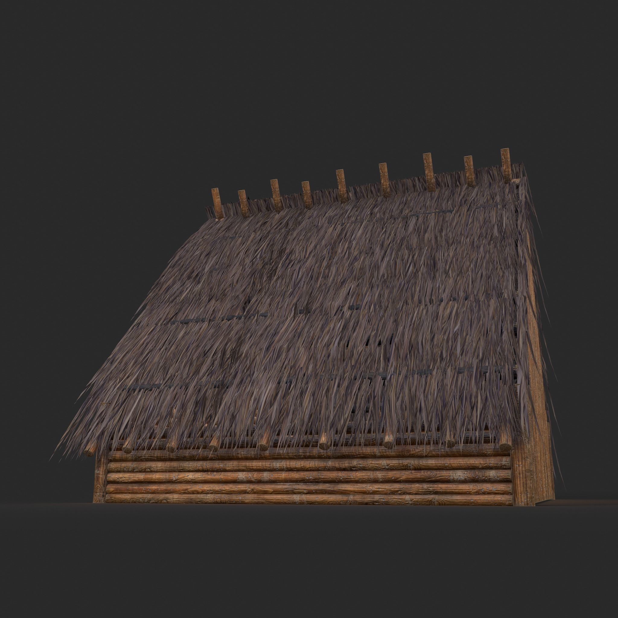 Viking Hut A Low-poly 3D model_26