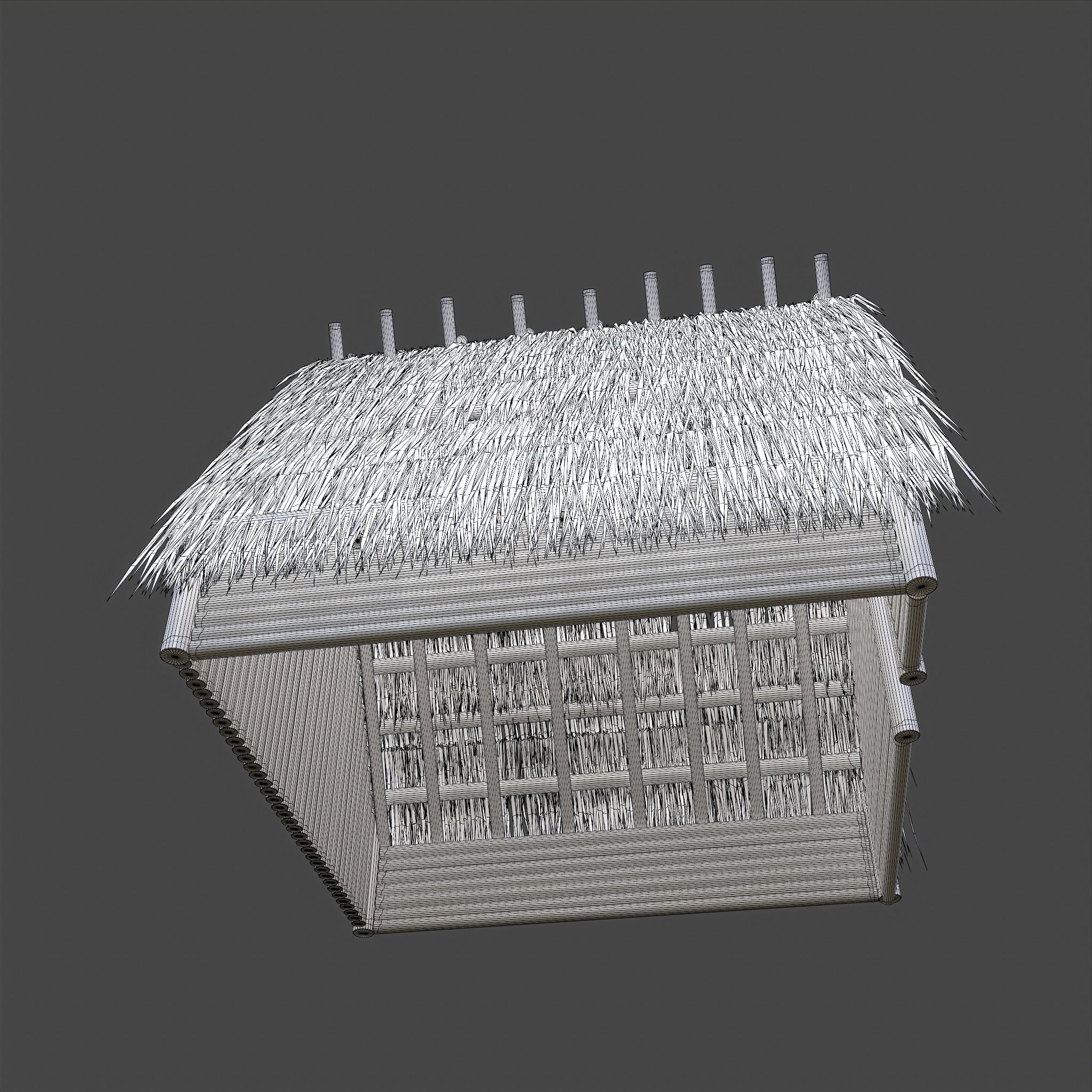Viking Hut A Low-poly 3D model_39