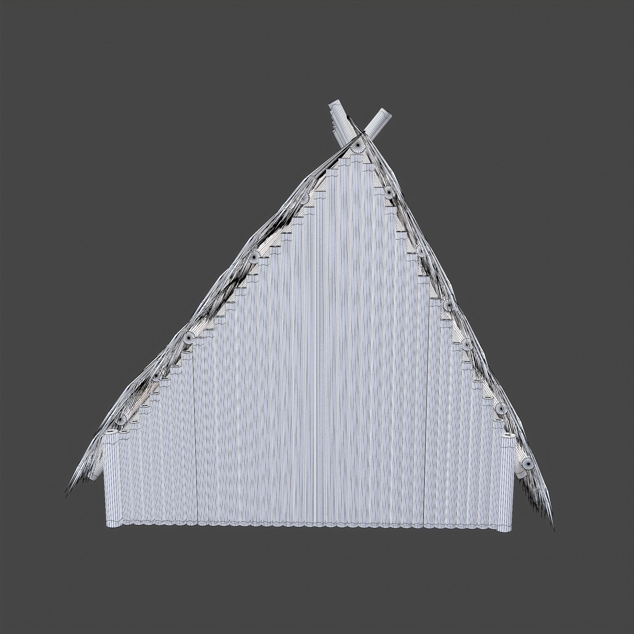 Viking Hut A Low-poly 3D model_33