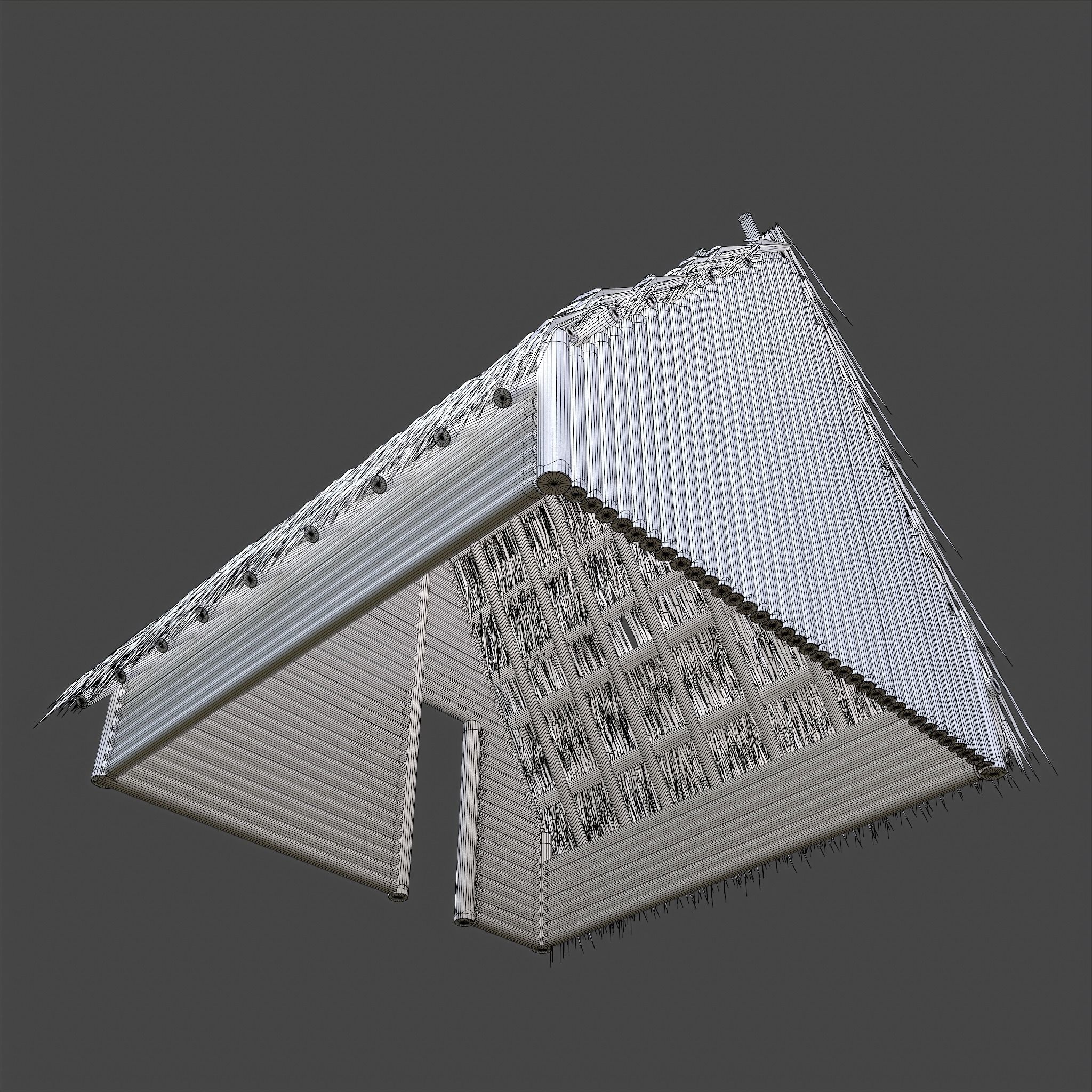 Viking Hut A Low-poly 3D model_47