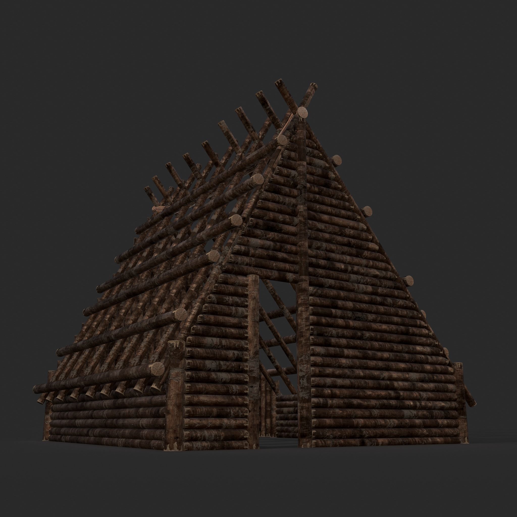 Viking Hut A Low-poly 3D model_22