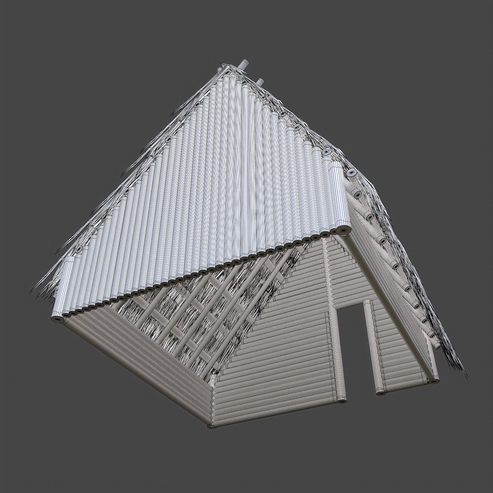 Viking Hut A Low-poly 3D model_43