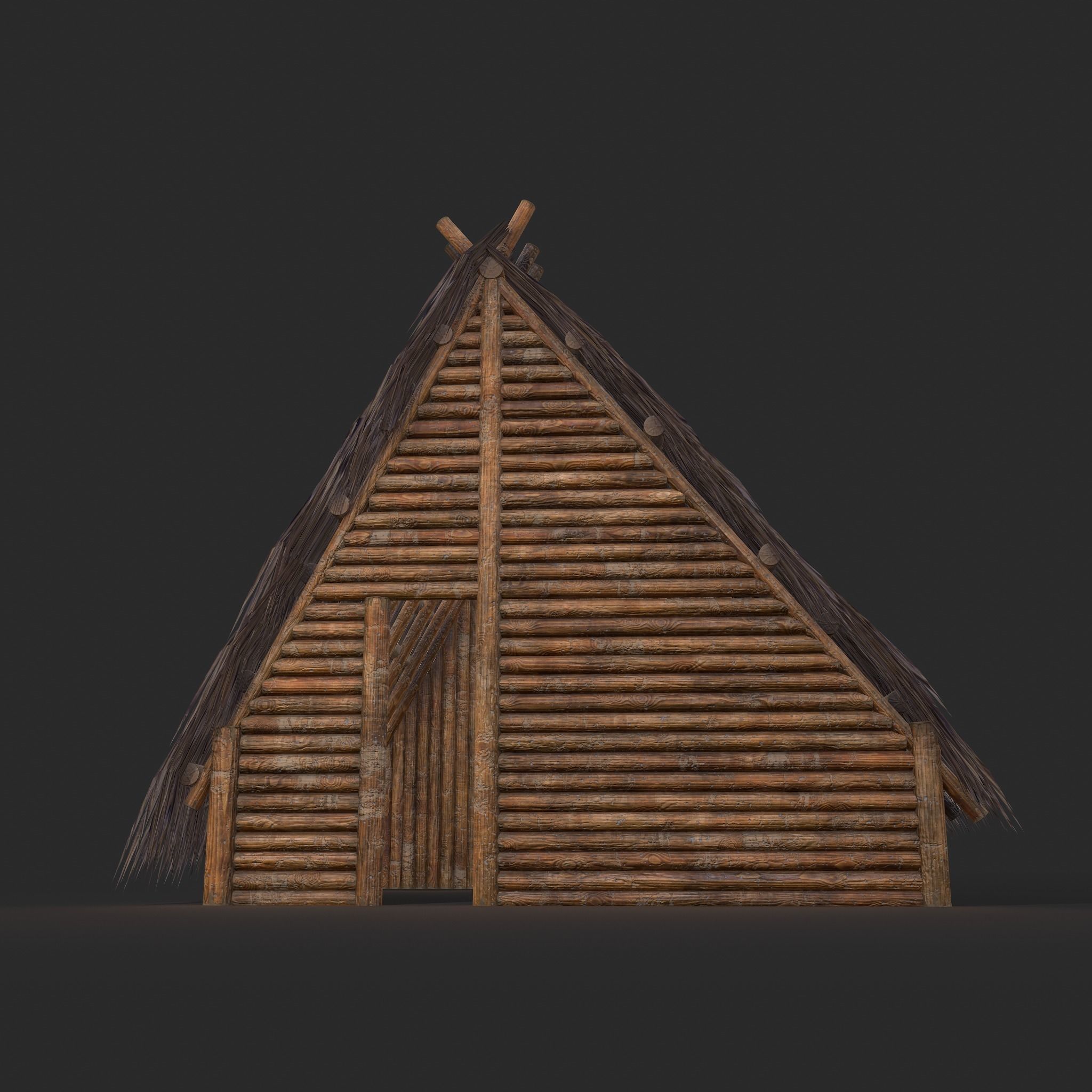 Viking Hut A Low-poly 3D model_24