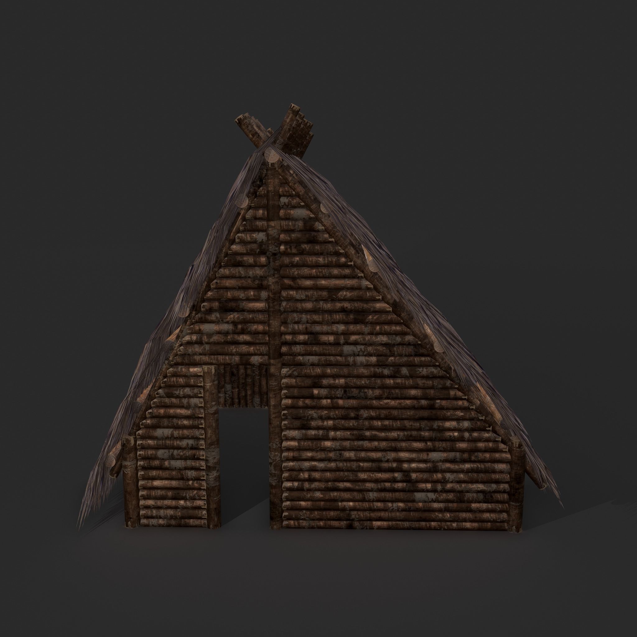 Viking Hut A Low-poly 3D model_11