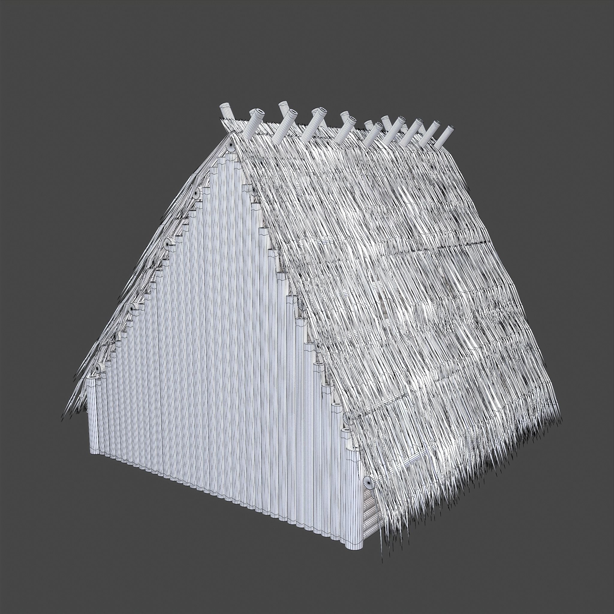 Viking Hut A Low-poly 3D model_29