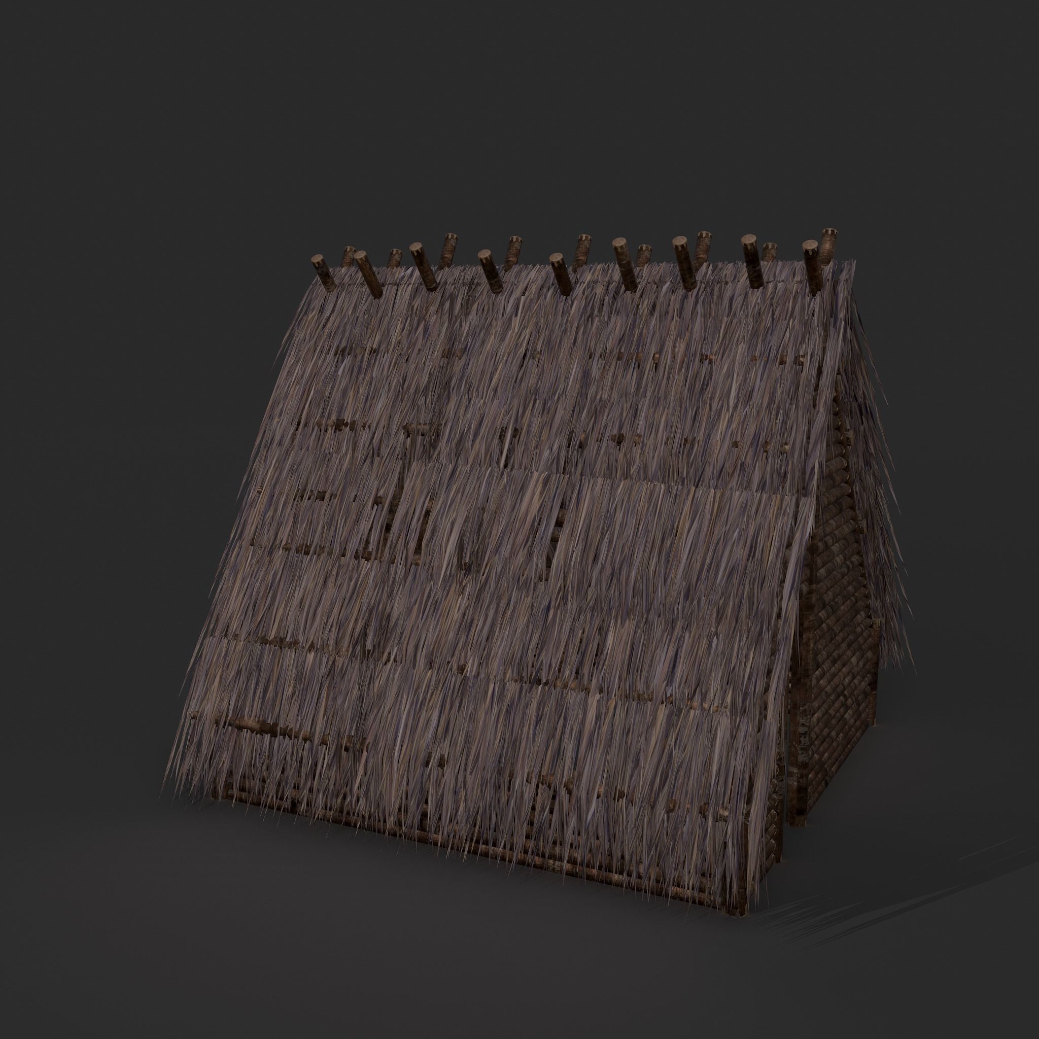 Viking Hut A Low-poly 3D model_4