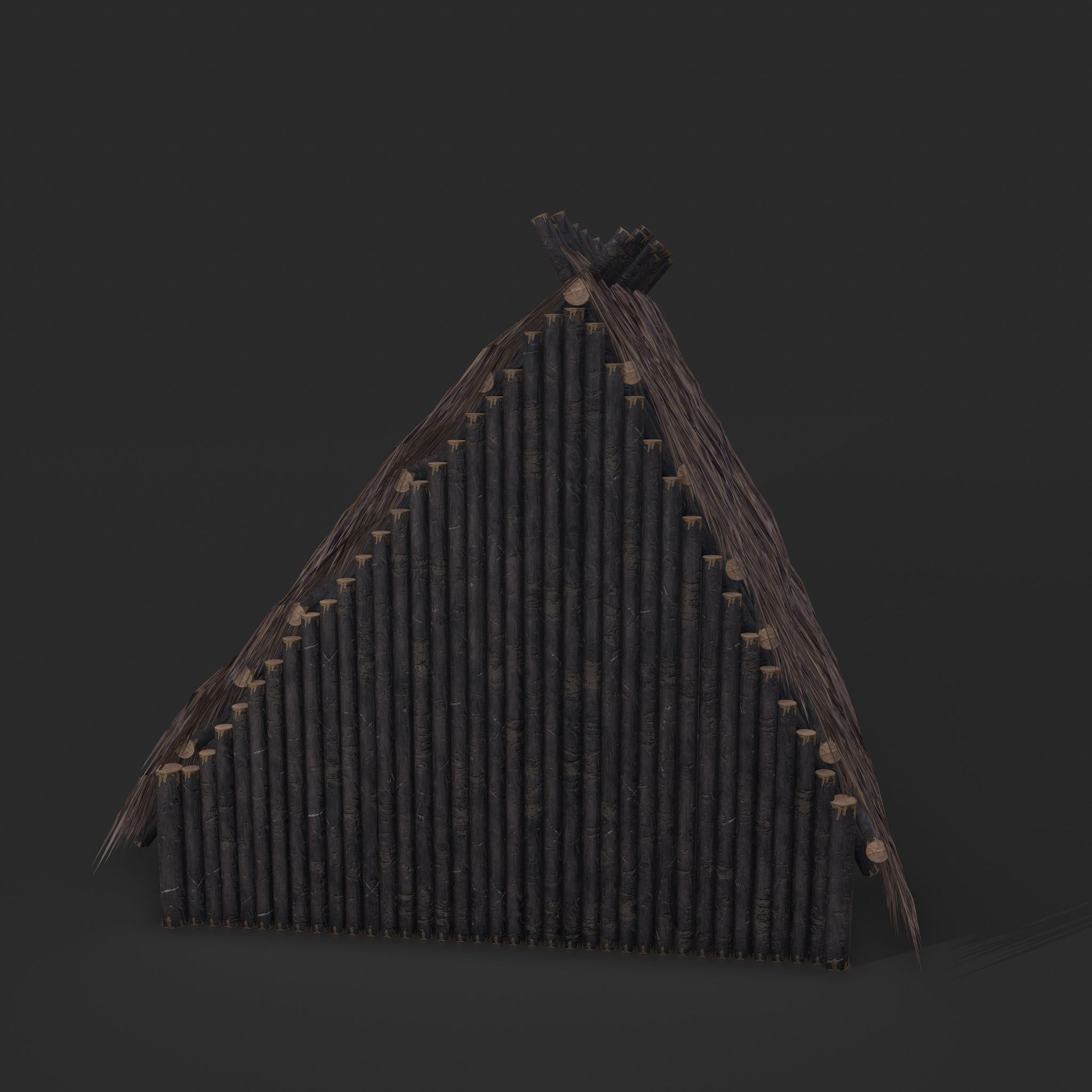 Viking Hut A Low-poly 3D model_7