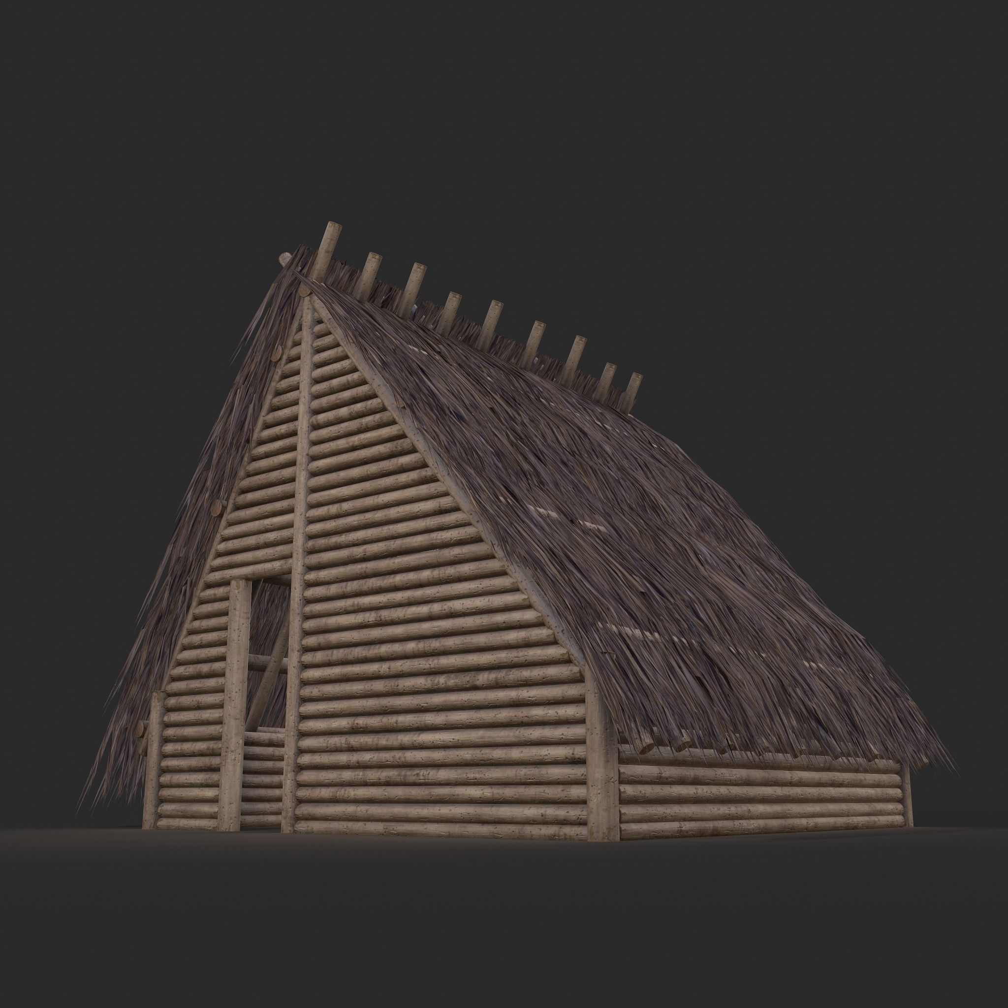 Viking Hut A Low-poly 3D model_25